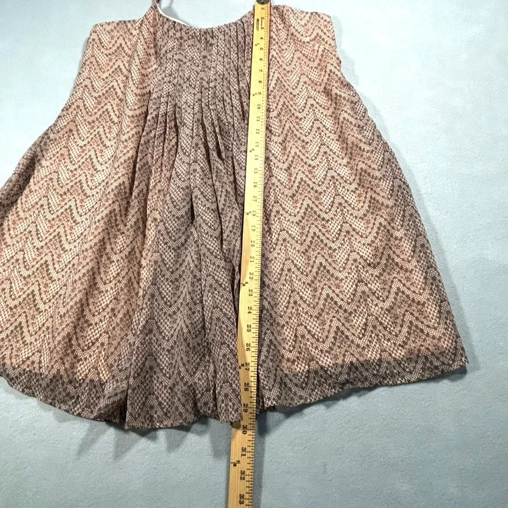 Victoria's Secret Chevron Pleated Babydoll‎ Dress L Earthy Boho Coquette Indie